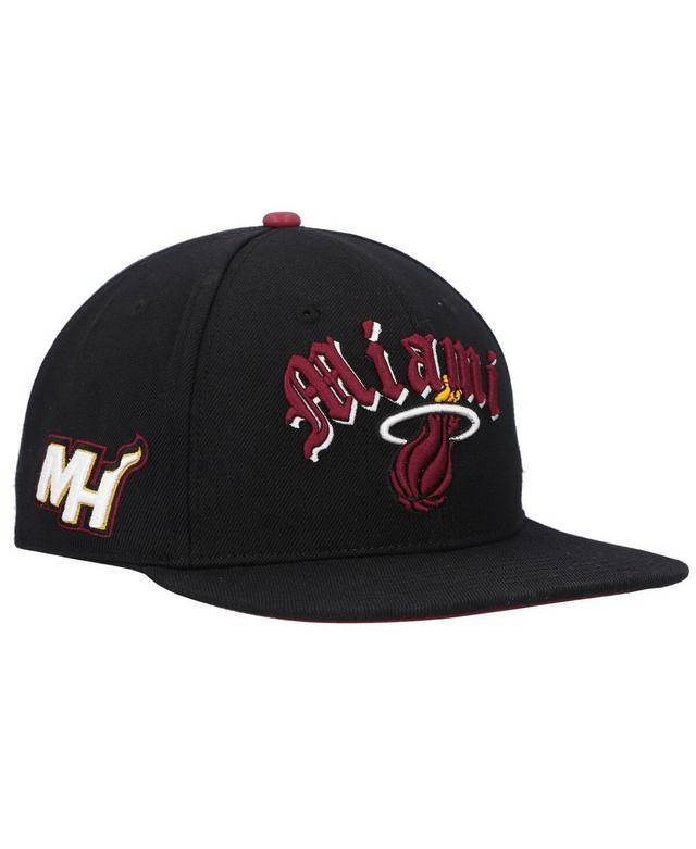 Mens Pro Standard Black Miami Heat Old English Snapback Hat Product Image