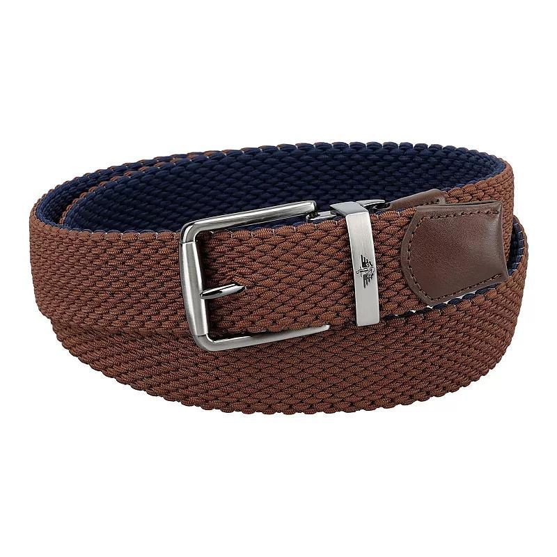 Mens Dockers Two-In-One Reversible Stretch Braided Web Belt Brown Red Product Image