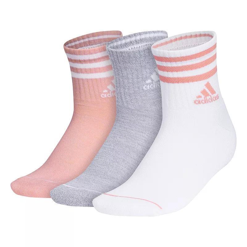 Womens adidas Cushioned 3-Stripe 3.0 High Quarter Socks 3-Pack Set Product Image