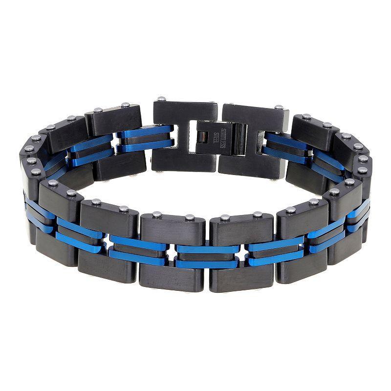 Mens LYNX Two Tone Stainless Steel Bracelet Multicolor Product Image