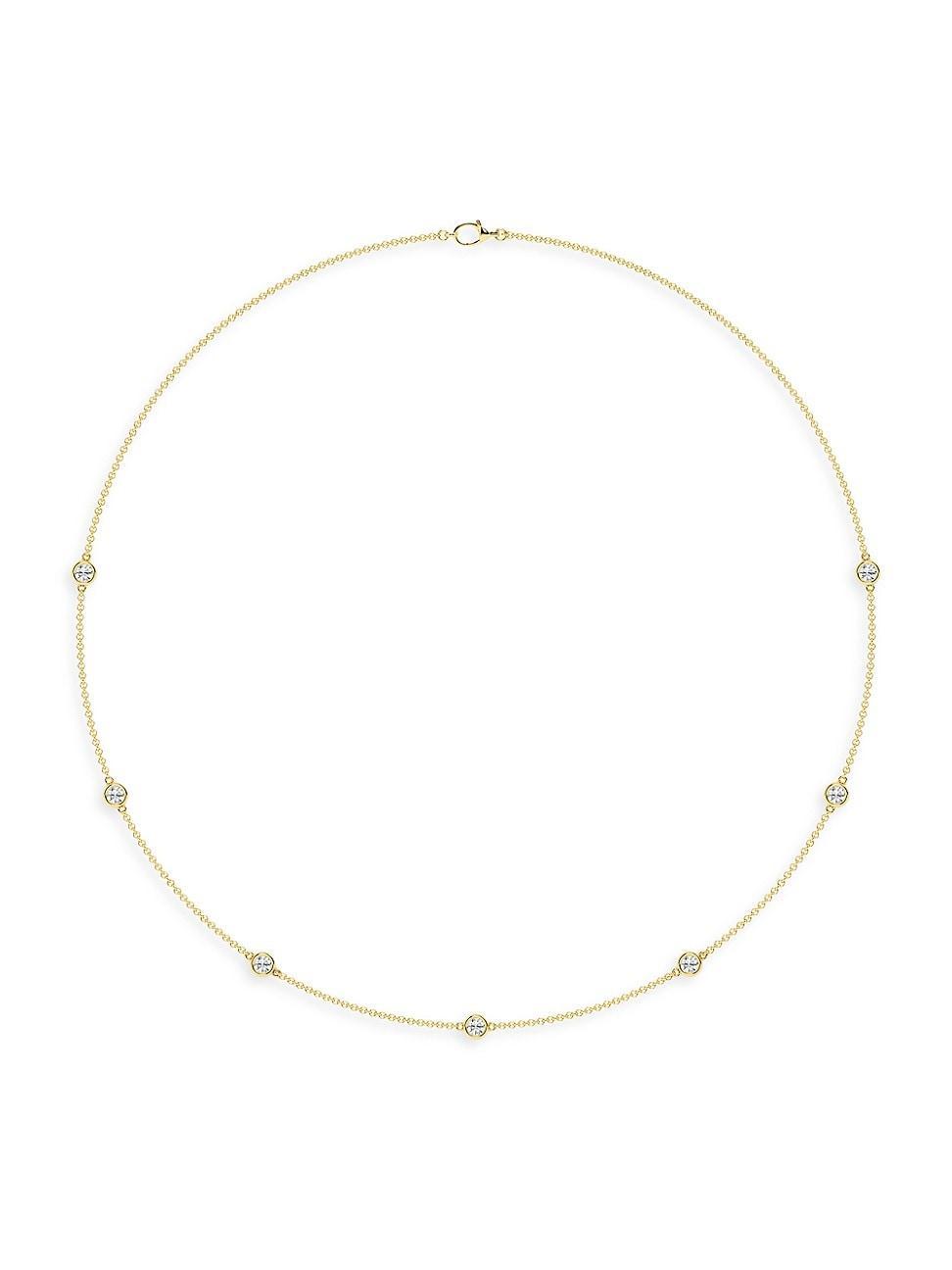 Womens 14K Yellow Gold & 7-Diamond Station Necklace/0.70-2.10 TCW Product Image