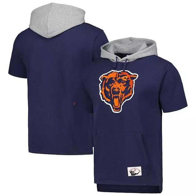 Mens Mitchell & Ness Chicago Bears Postgame Short Sleeve Hoodie Blue Product Image