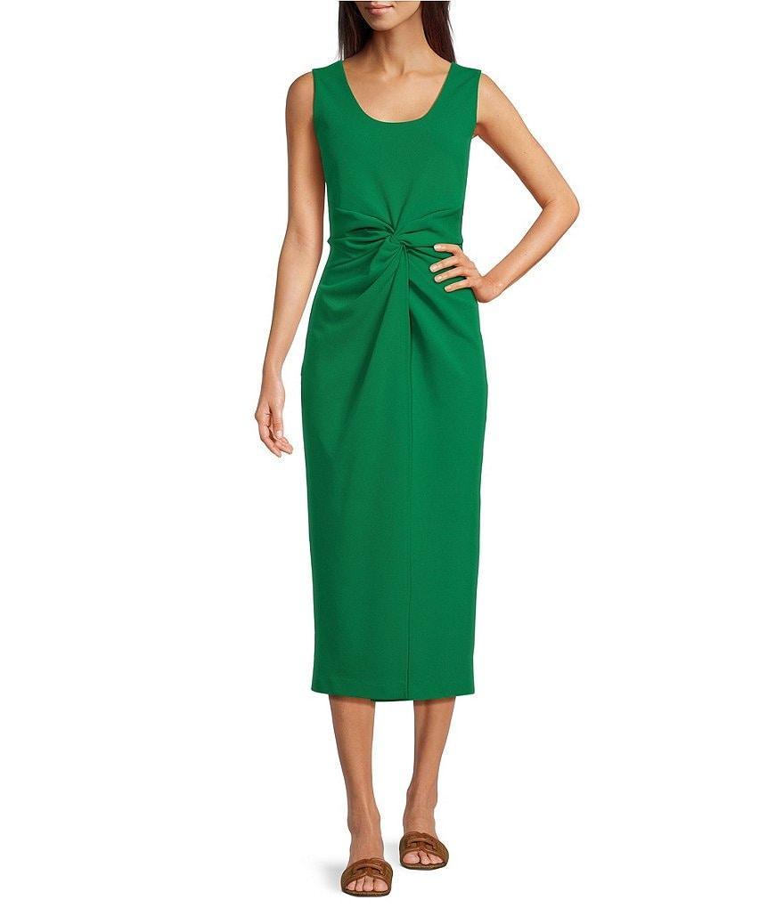 Gibson & Latimer Scoop Neckline Sleeveless Twist Waist Sheath Midi Dress Product Image