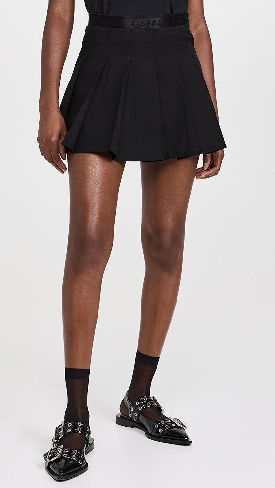 GANNI Light Twill Pleated Mini Skirt | Shopbop Product Image