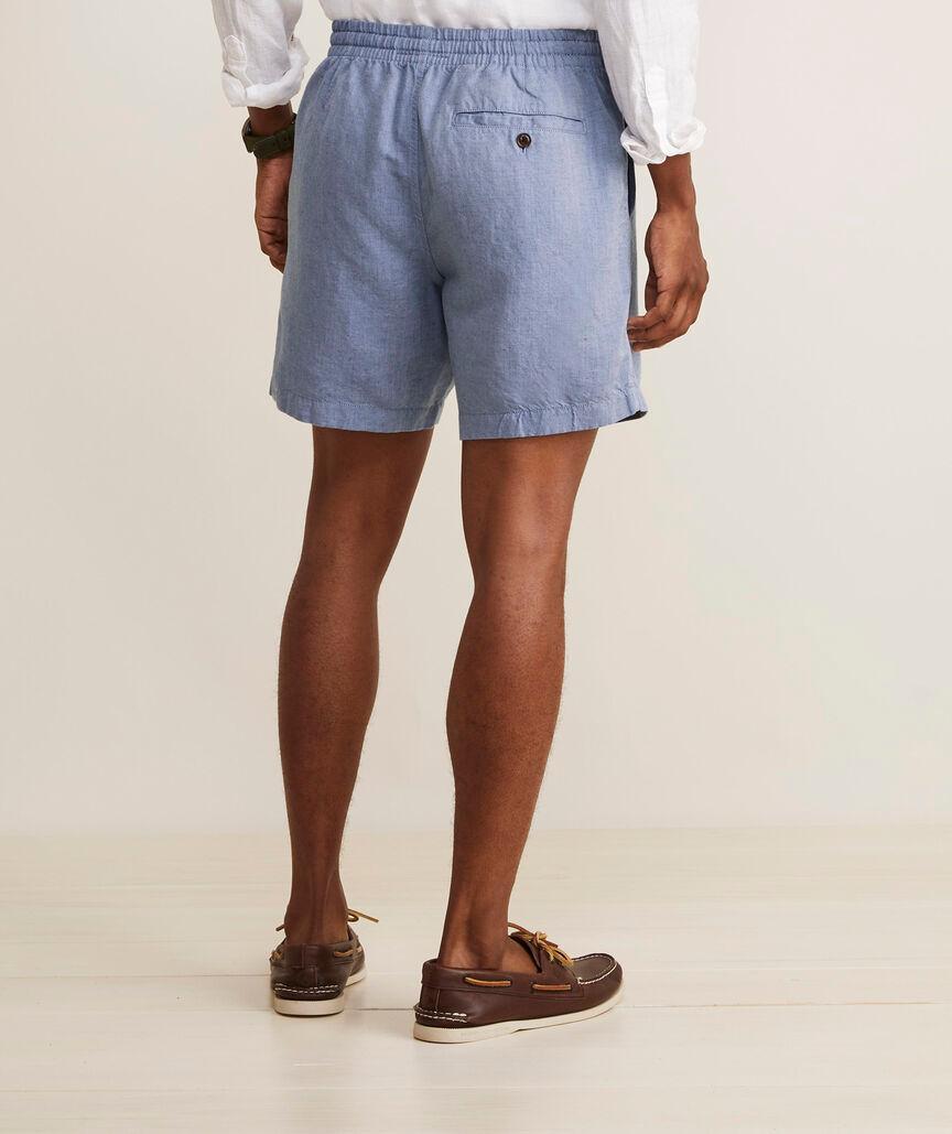 7 Inch Pull-On Linen Chambray Shorts Product Image