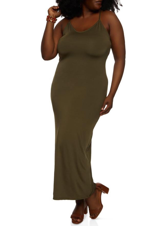 Womens Plus Size Scoop Neck Bodycon Maxi Dress Product Image