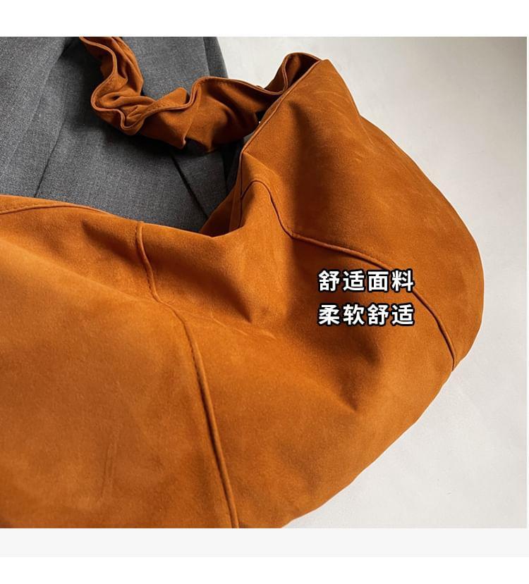 Panel Faux Suede Shoulder Bag Product Image