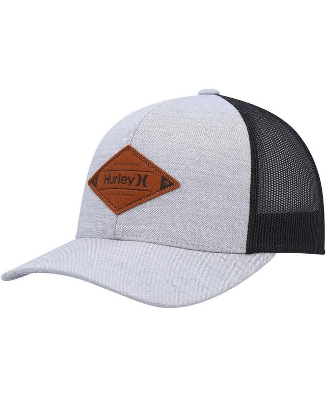 Mens Hurley Gray/Black Mesa Trucker Snapback Hat Product Image