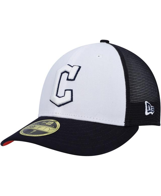 Mens New Era White/Navy Cleveland Guardians 2023 On-Field Batting Practice Low Profile 59FIFTY Fitted Hat Product Image