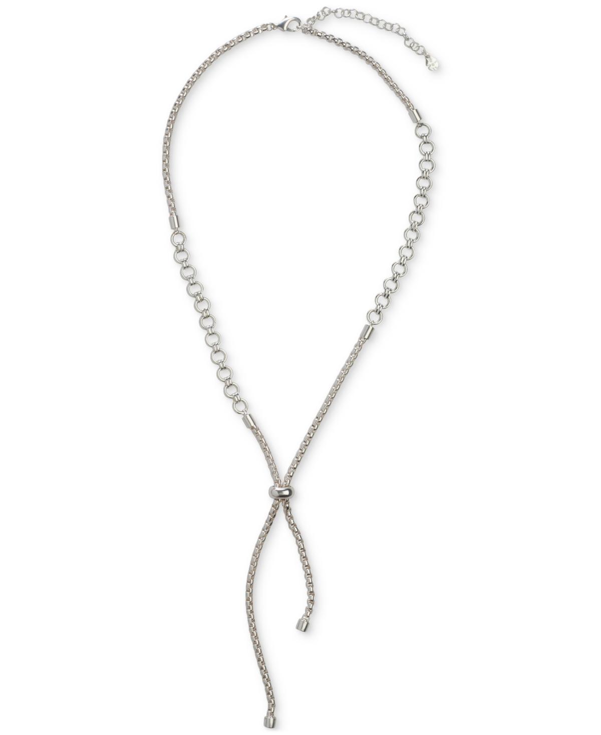 Lucky Brand Silver-Tone Chain Lariat Necklace, 20 + 3 extender Product Image