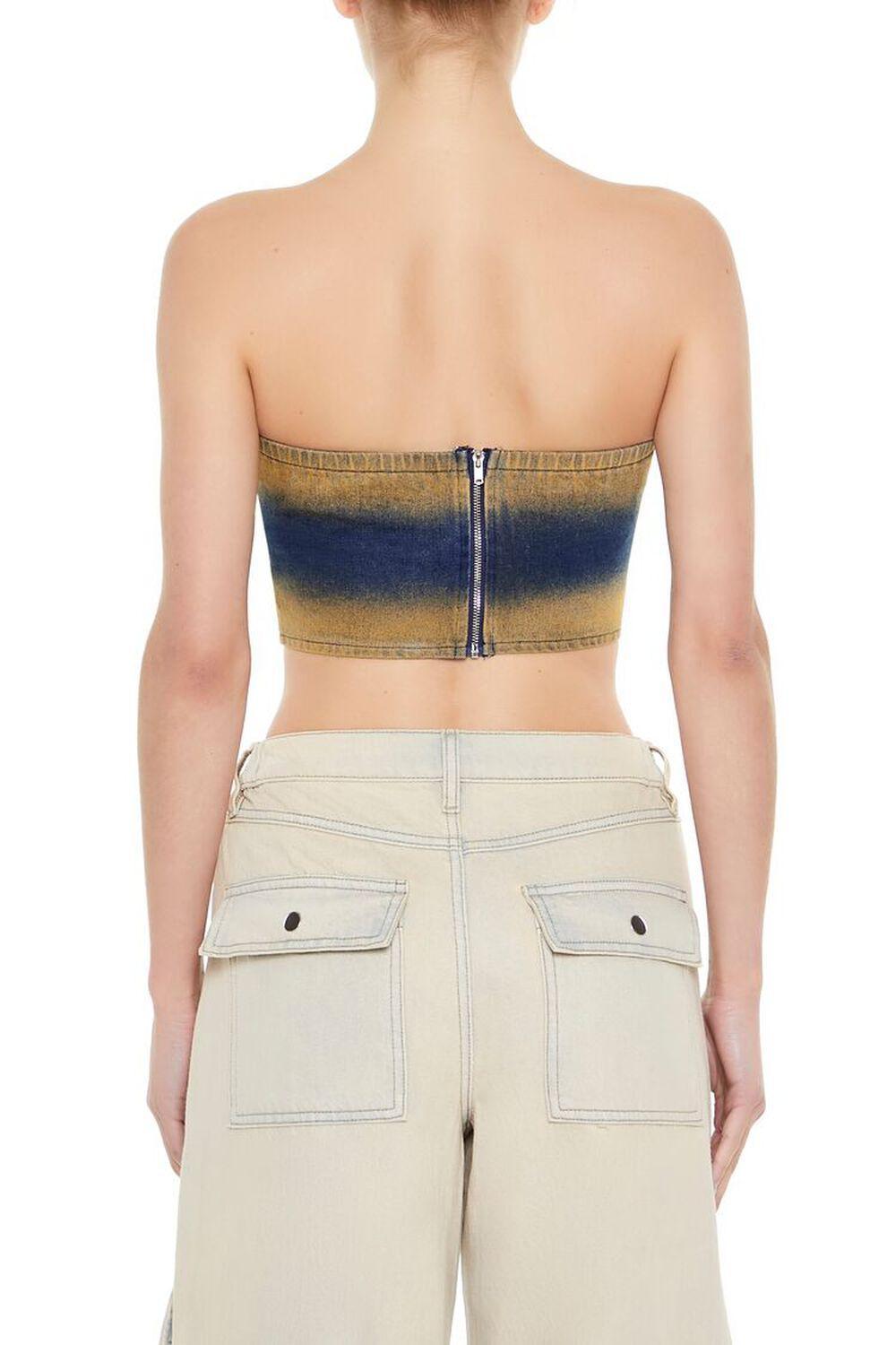 Sandblasted Denim Tube Crop Top | Forever 21 Product Image