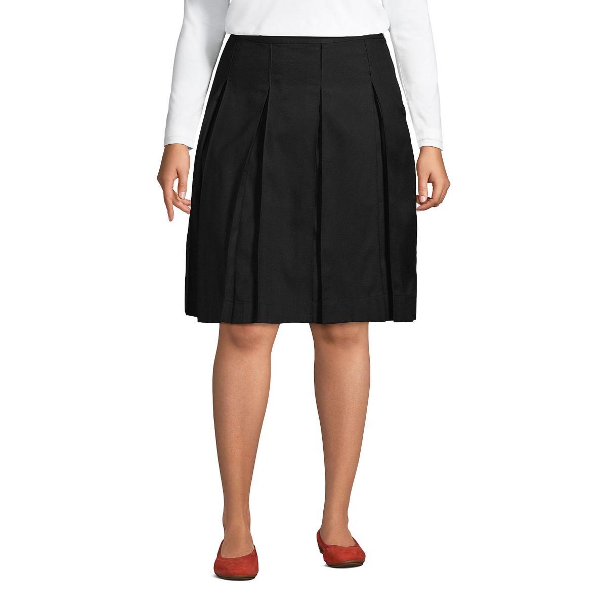 Plus Size Lands End School Uniform Box Pleat Skirt, Womens Green product image