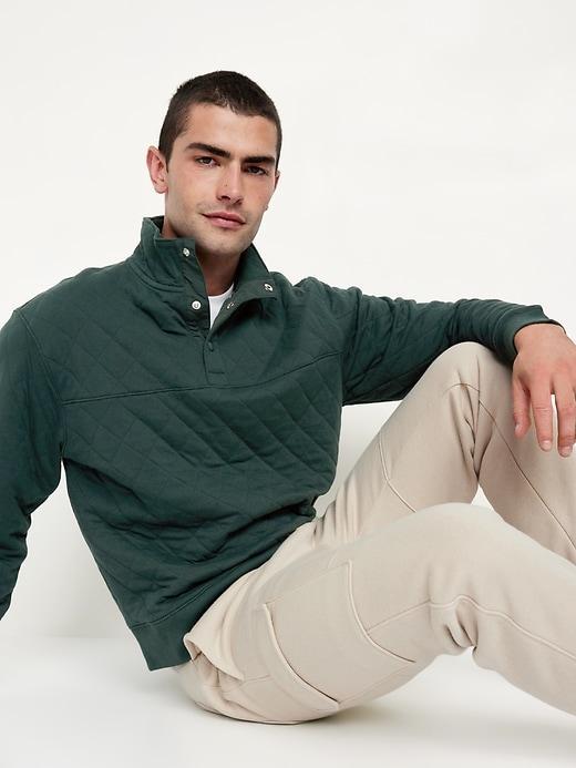 Quarter-Snap Quilted Fleece Sweatshirt Product Image