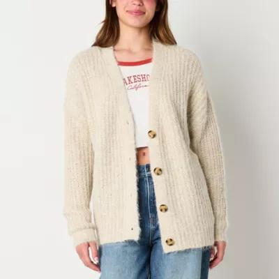 Arizona Juniors Womens V Neck Long Sleeve Button Cardigan Product Image