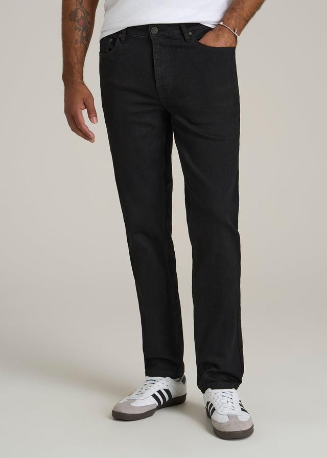 A.T. Basics Men's J1 Straight Fit Jeans for Tall Men in Black Product Image