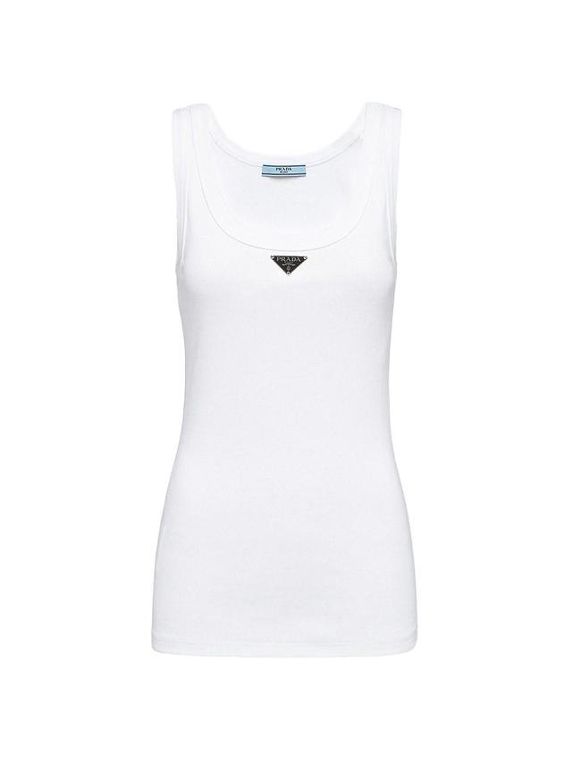 Womens Ribbed Knit Jersey Tank Top Product Image