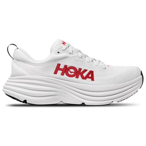 HOKA Mens Bondi 8 - Shoes White/Vermillion Product Image