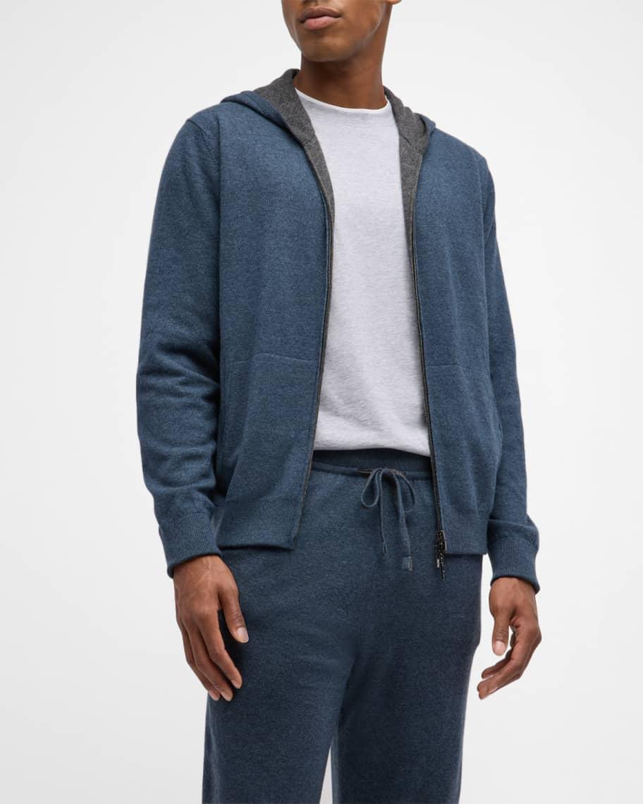 Mens Duo Cashmere Hooded Zip Sweater Product Image