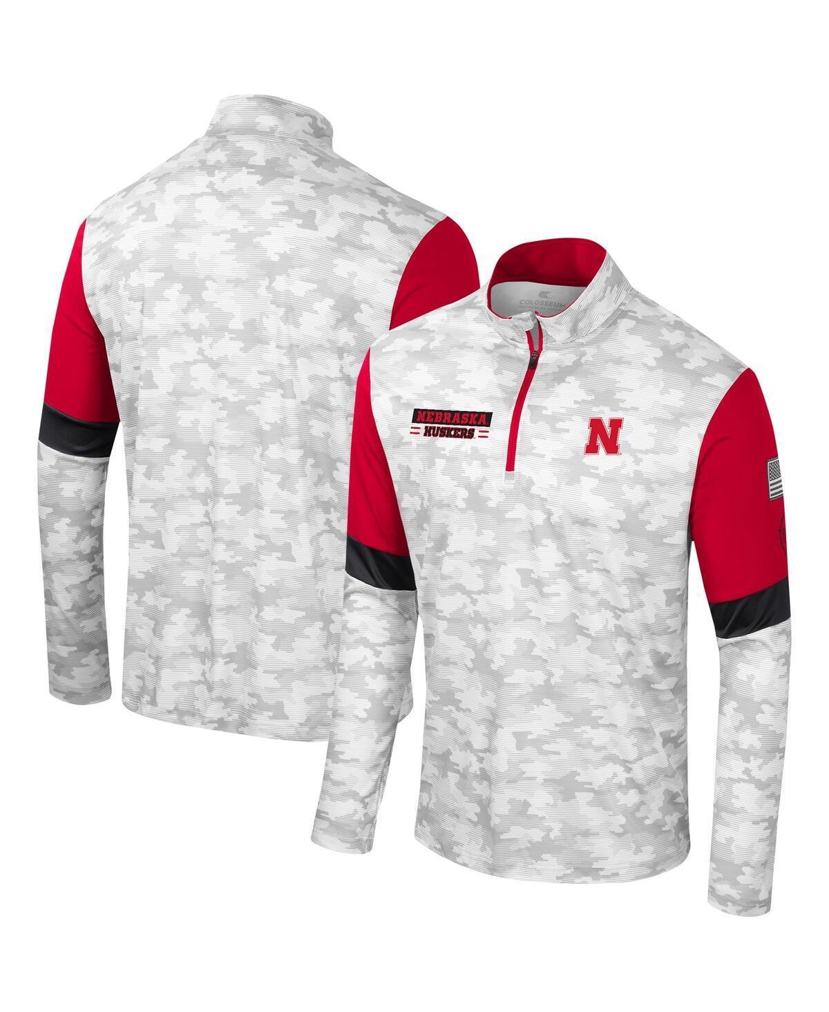 Mens Colosseum Camo Nebraska Huskers Oht Military-Inspired Appreciation Tomahawk Quarter-Zip Windshirt Product Image