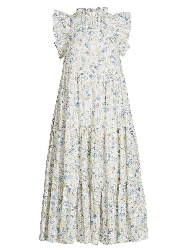 Womens Eliza Floral Tiered Midi-Dress Product Image