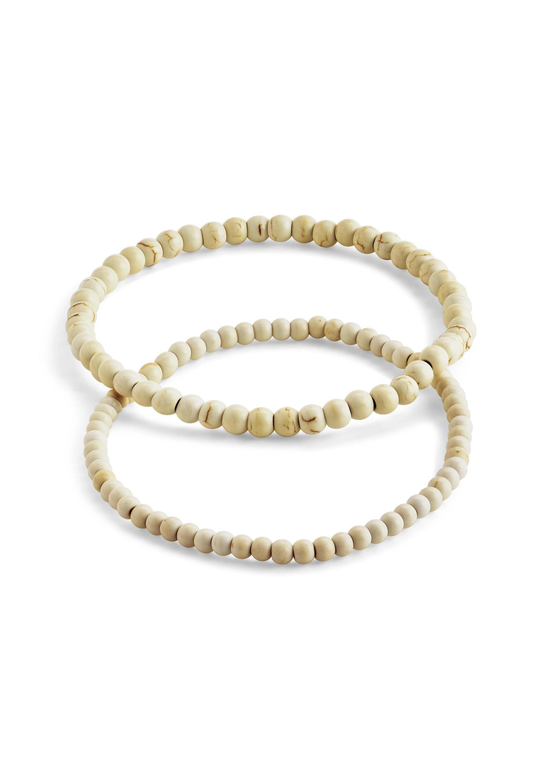 Cream Howlite Beaded Stretch Bracelet Set Product Image