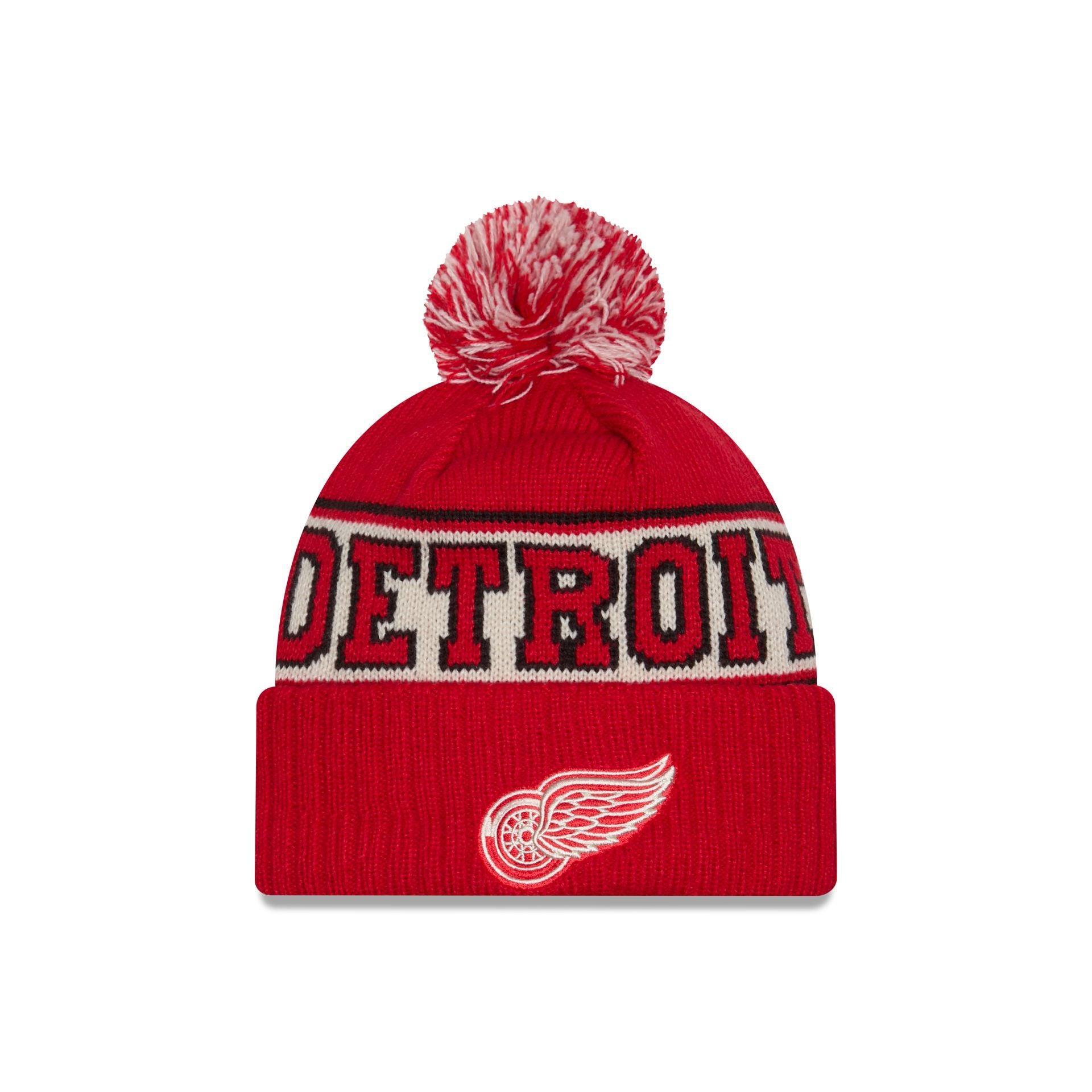 Detroit Red Wings Retro Pom Knit Hat Male Product Image