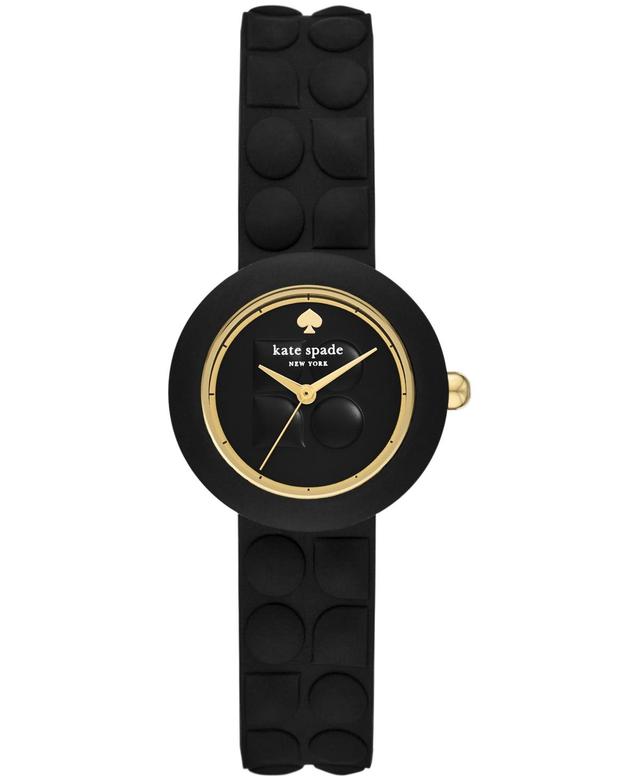 kate spade new york Womens Mini Park Row Three Hand Black Silicone Strap Watch Product Image