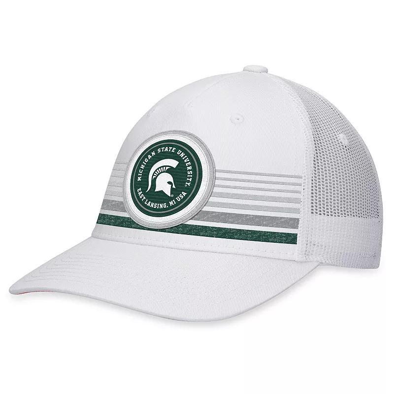 Mens Top of the World White Michigan State Spartans Top Trace Trucker Snapback Hat Product Image