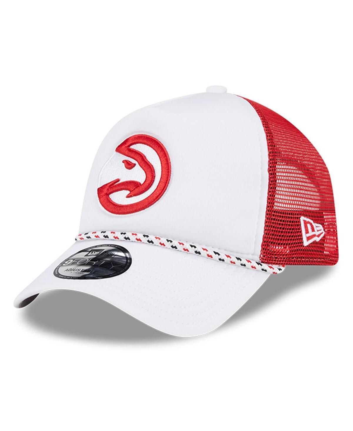 Mens New Era /Red Atlanta Hawks Court Sport Foam A-Frame 9FORTY Adjustable Trucker Hat Product Image