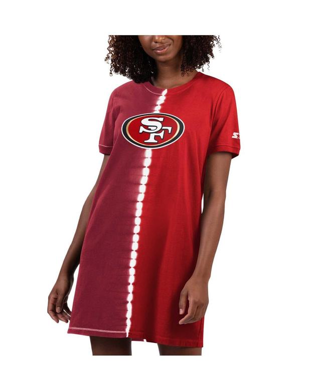 Womens Starter Scarlet San Francisco 49ers Ace Tie-Dye T-Shirt Dress Product Image