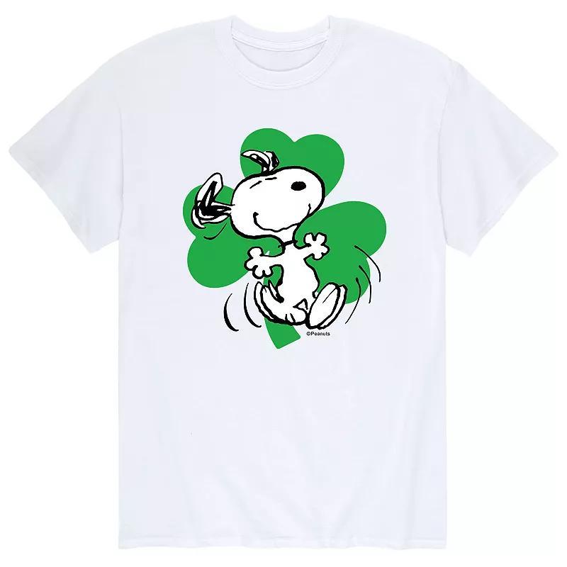 Mens Peanuts Dancing Snoopy St. Patricks Day Tee Grey Product Image