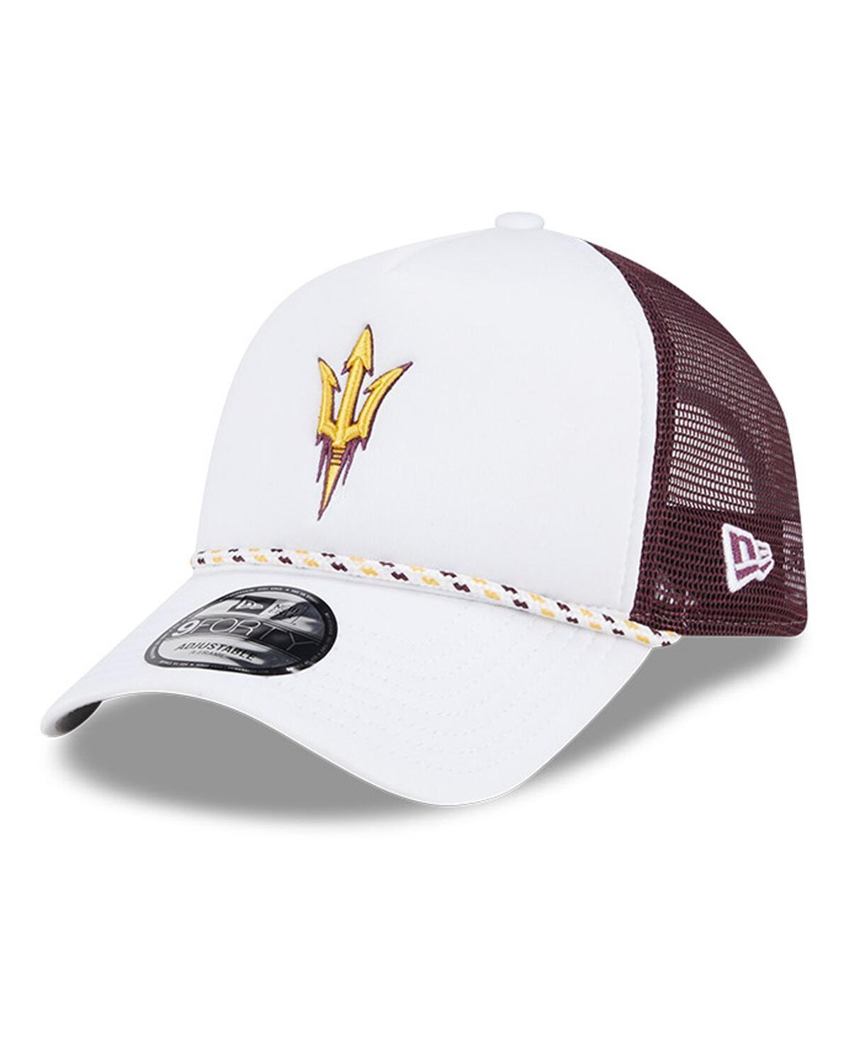 Mens New Era /Maroon Arizona State Sun Devils Court Sport Foam A-Frame 9FORTY Adjustable Trucker Hat Product Image