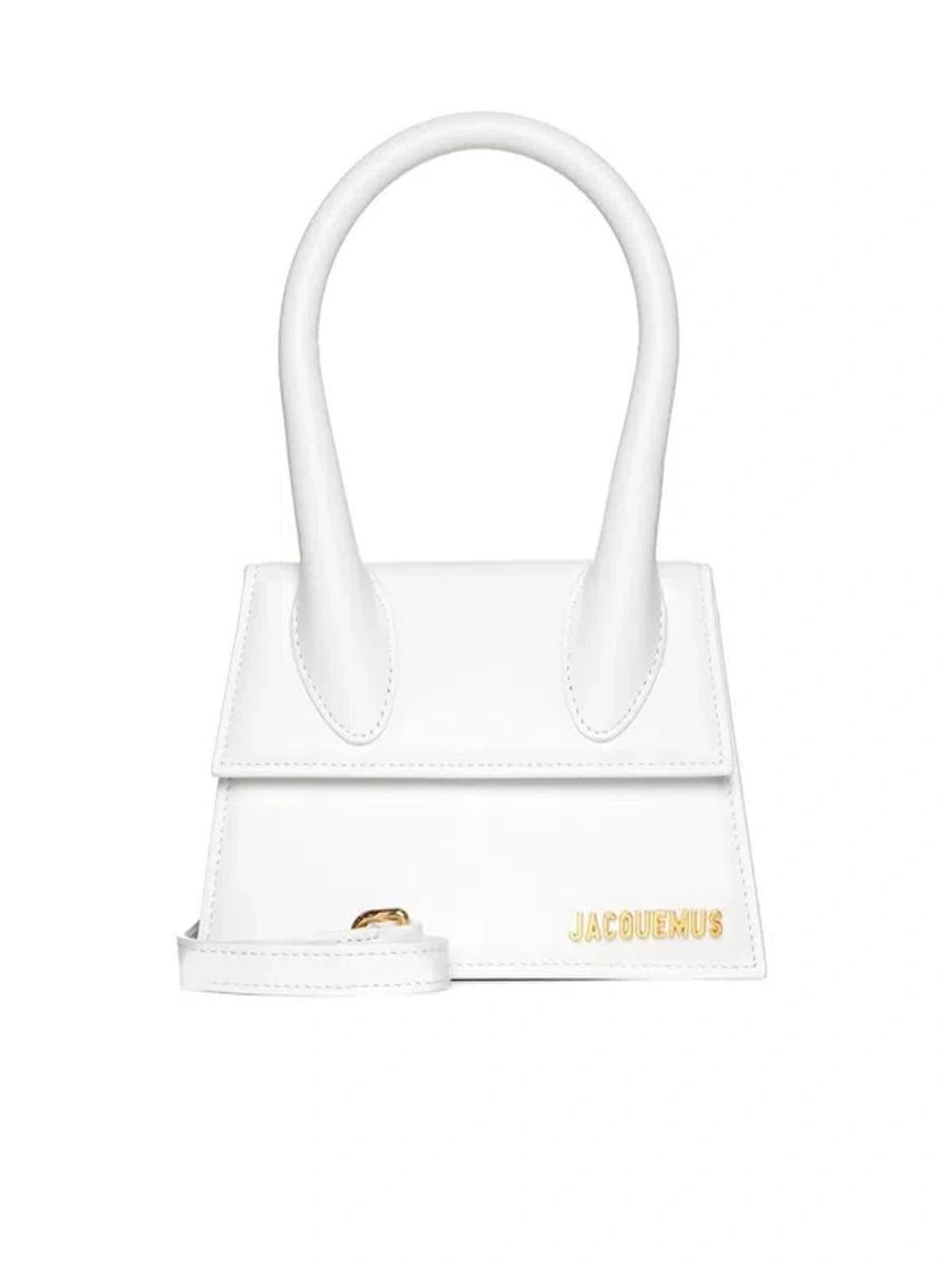 JACQUEMUS Le Chiquito Moyen Leather Bag In White Product Image