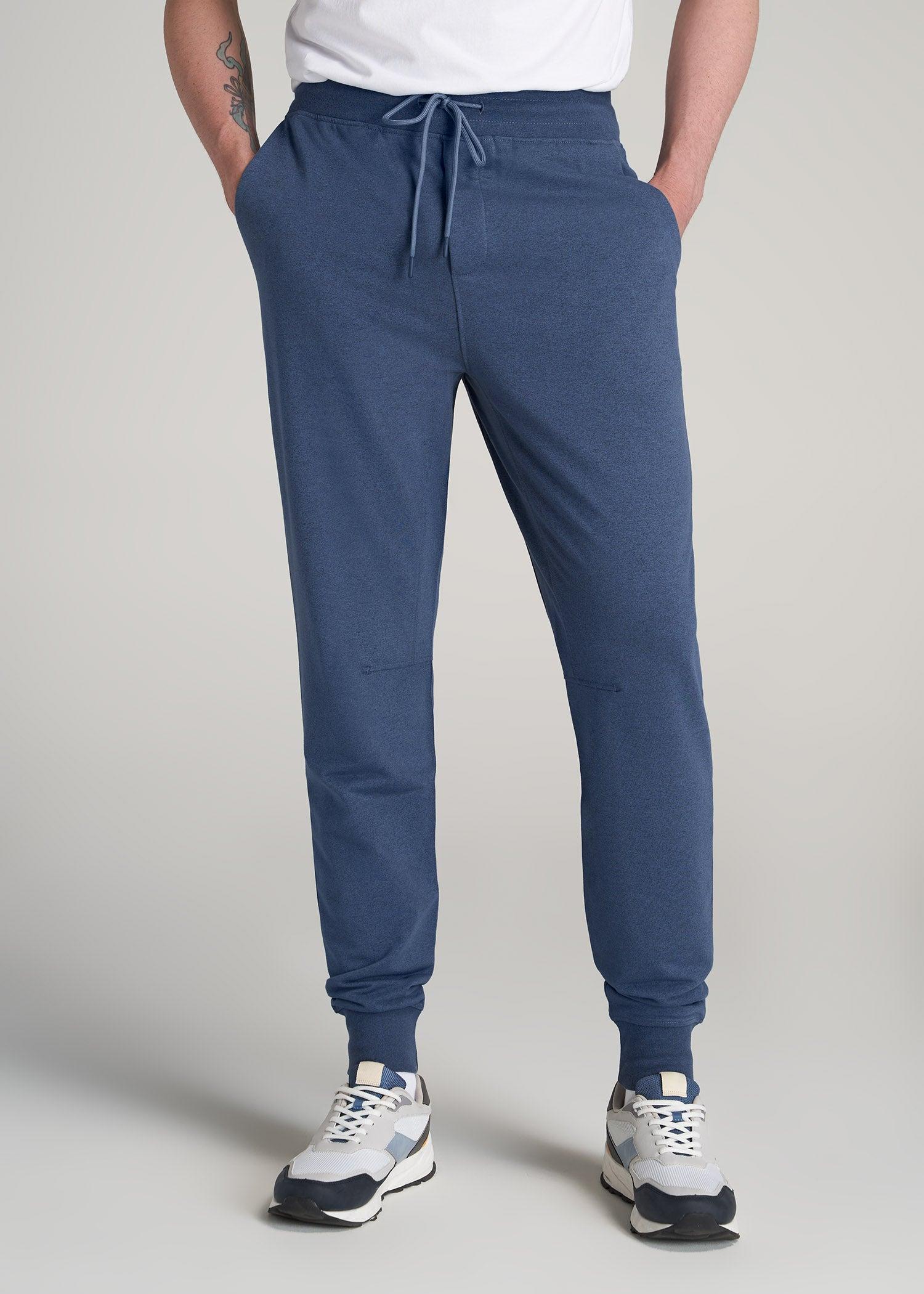 A.T. Performance Slim French Terry Joggers for Tall Men in Tech Navy Mix Product Image