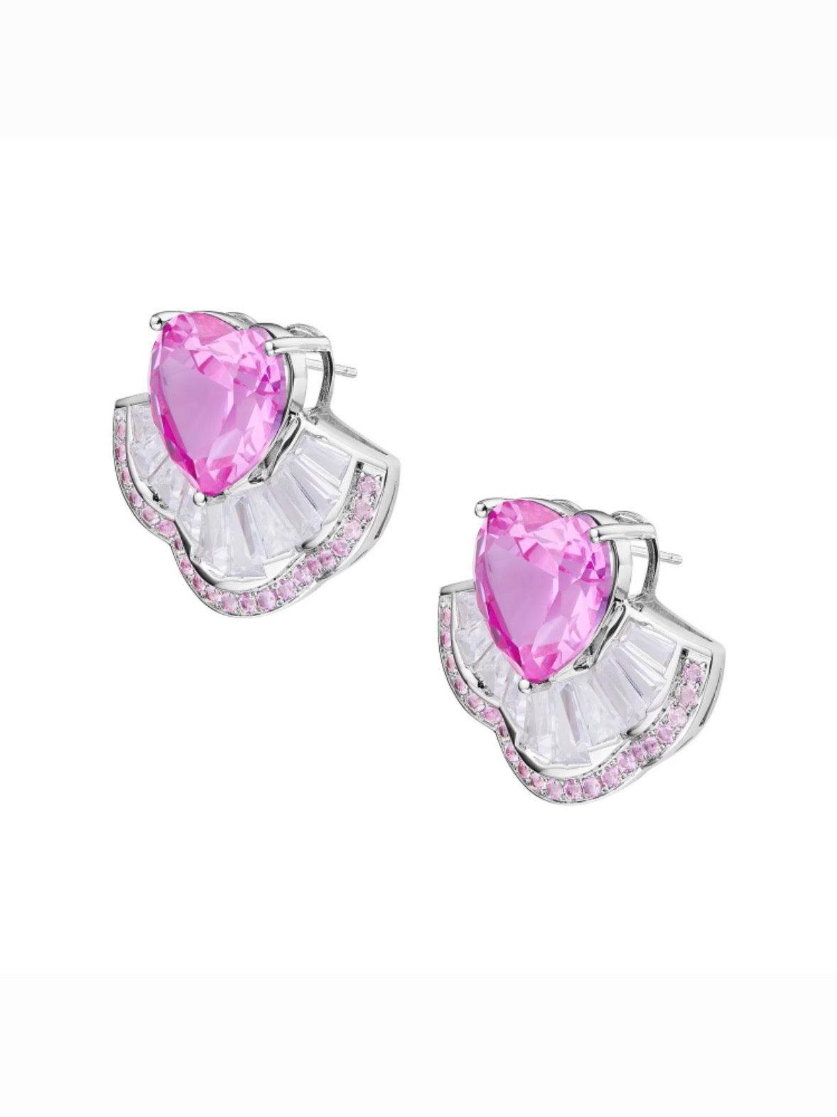 Emilia Heart Earrings (Pink) (Final Sale) Product Image