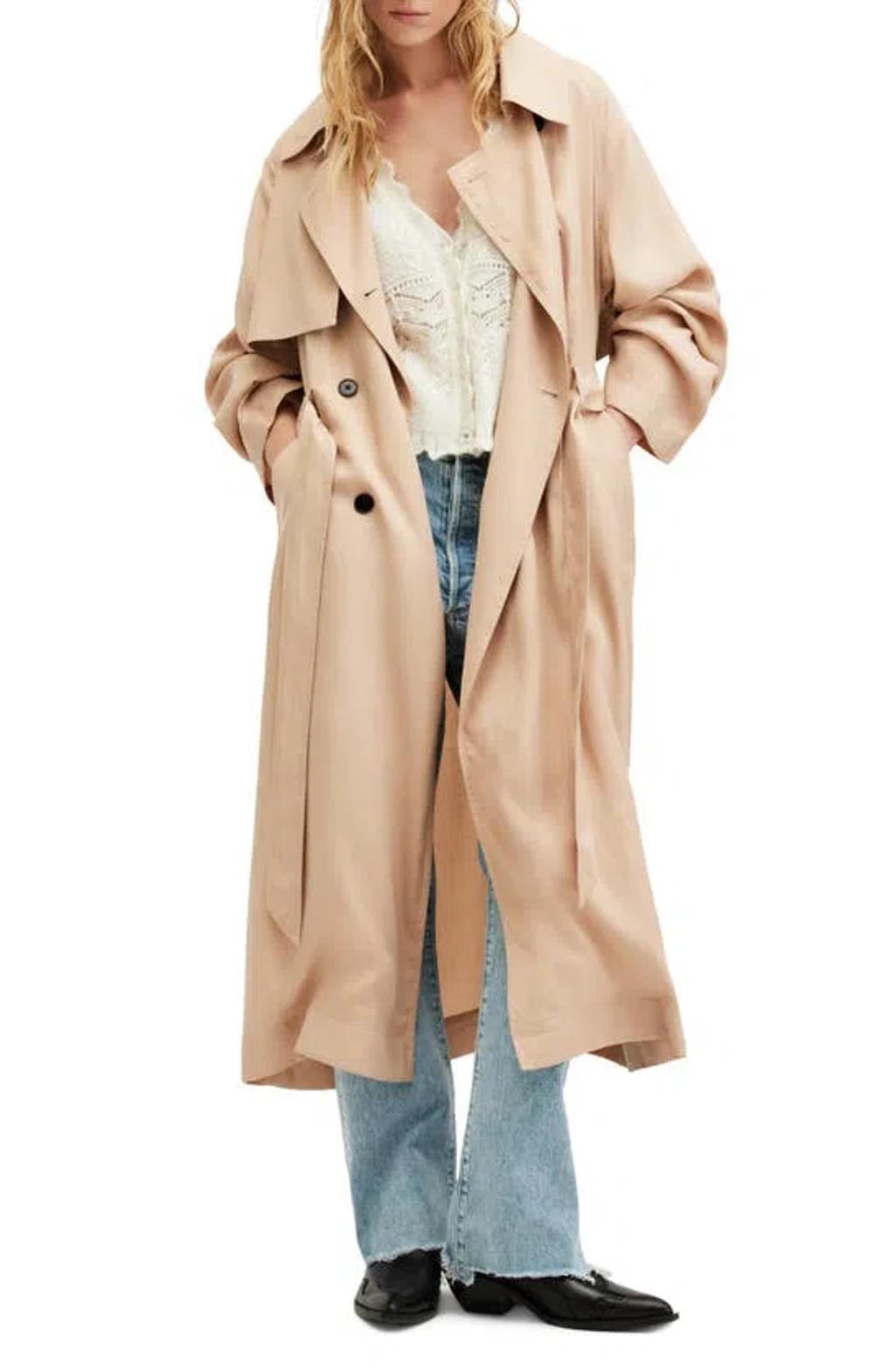 Kikki Oversized Trench Coat In Sesame Beige product image