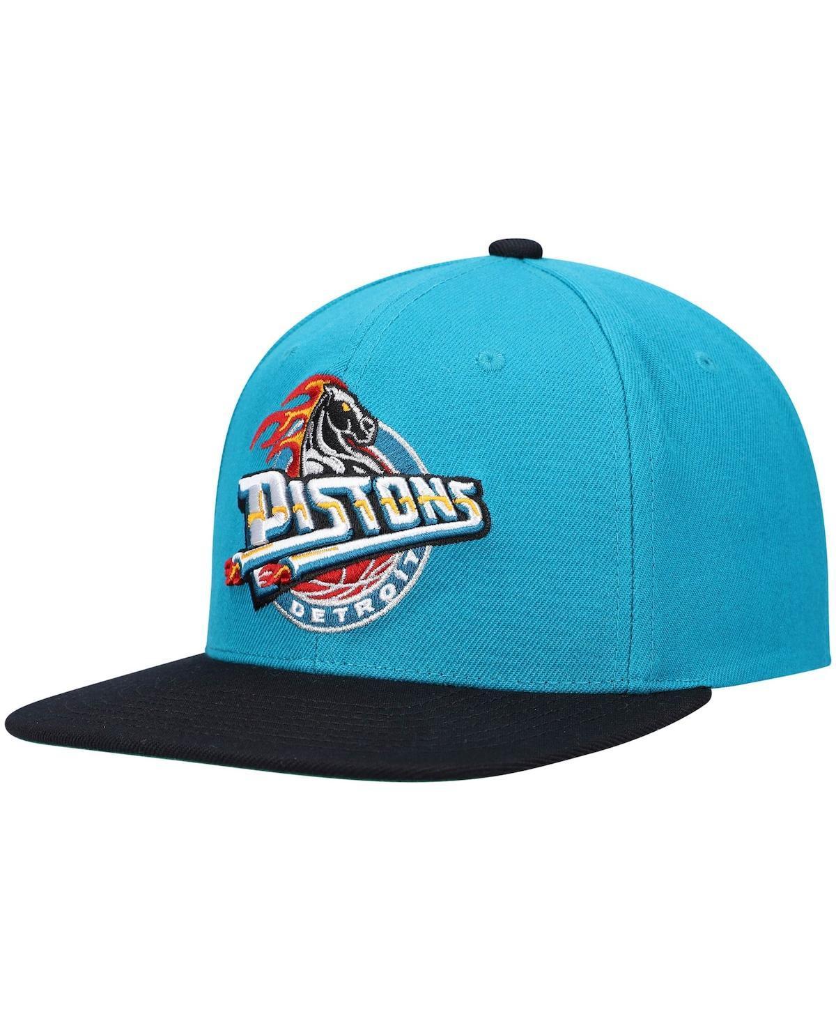 Mens Mitchell & Ness Teal Detroit Pistons Hardwood Classics Team Two-Tone 2.0 Snapback Hat - Teal Product Image