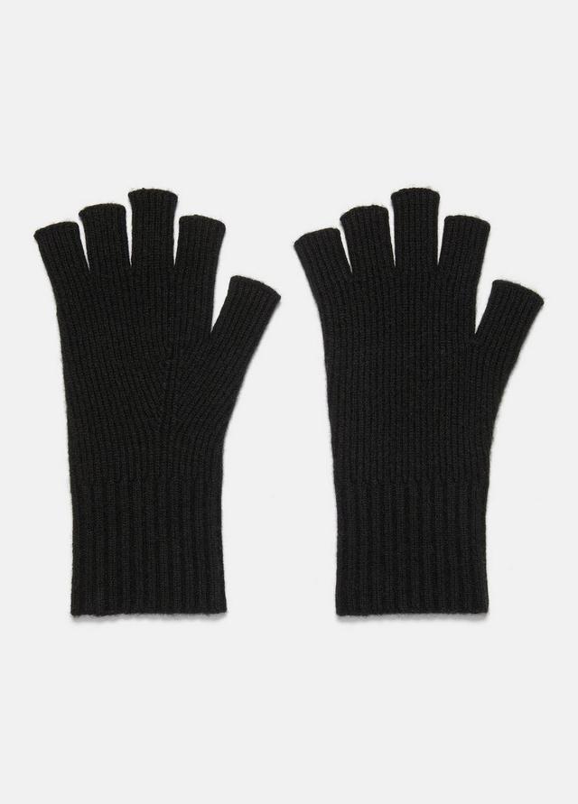 Wool-Cashmere Rib-Knit Fingerless Glove Product Image