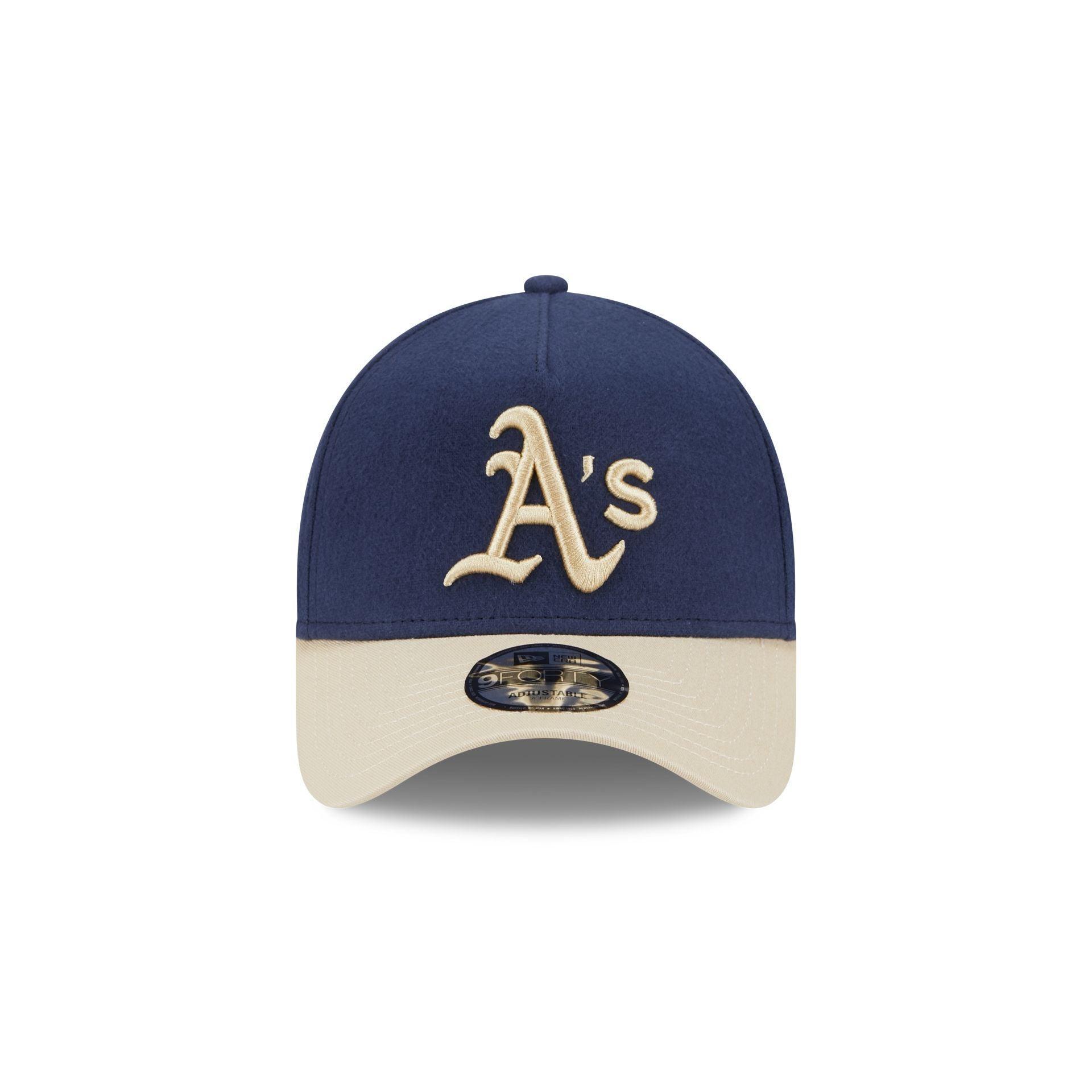 Oakland Athletics Moleskin Crown Navy 9FORTY A-Frame Snapback Hat Male Product Image