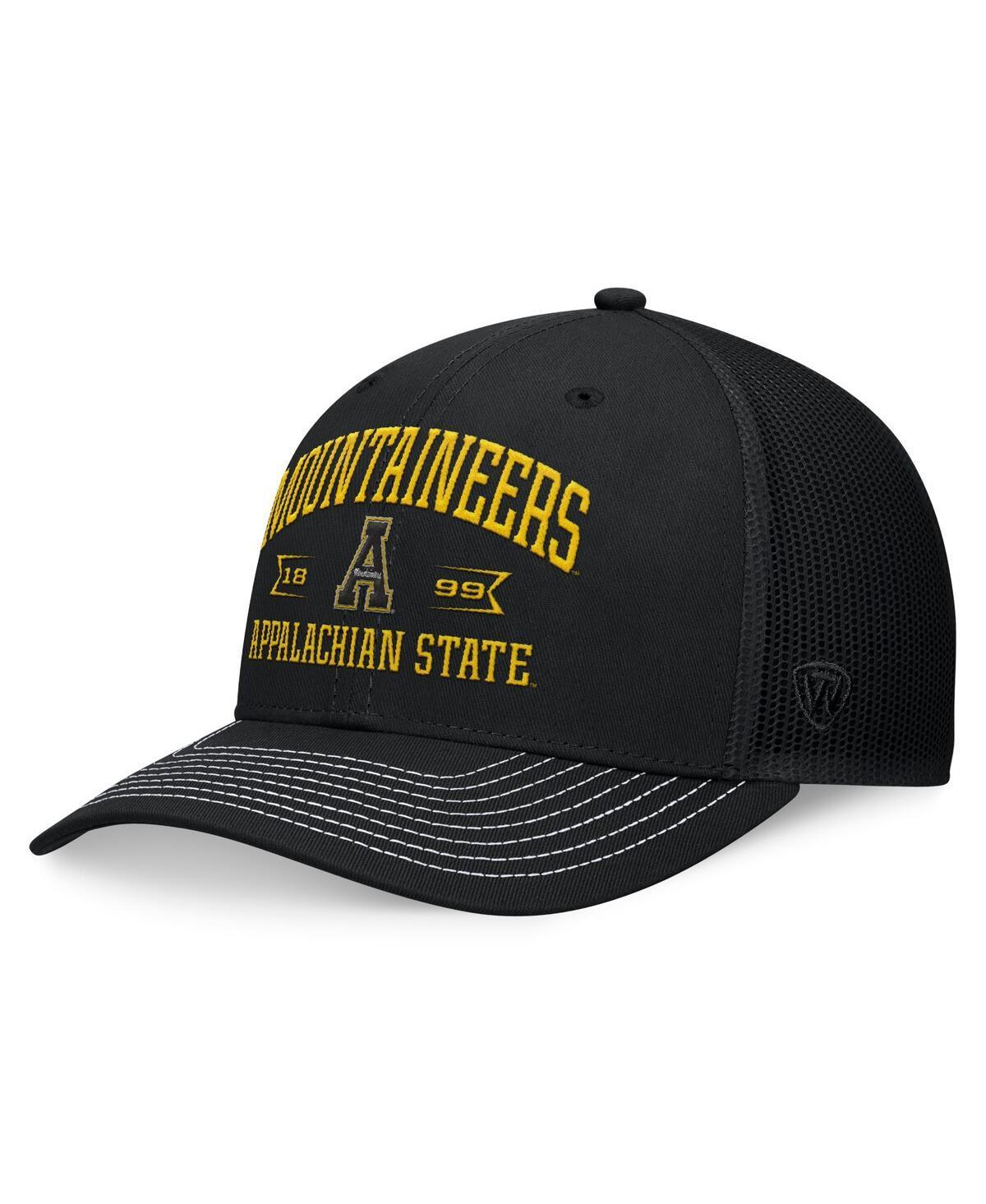 Mens Top of the World Black Appalachian State Mountaineers Carson Trucker Adjustable Hat Product Image