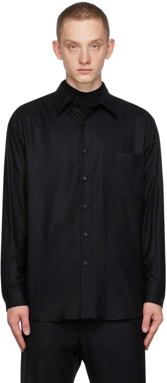 AURALEE Lightweight Wool Shirt In Black Product Image