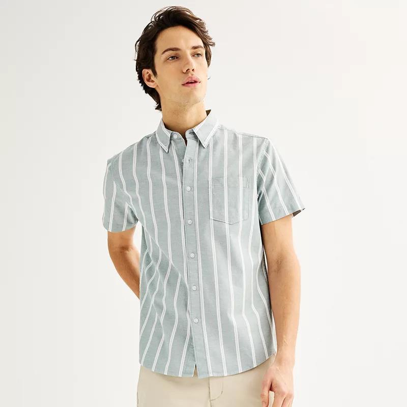 Mens Sonoma Goods For Life Short Sleeve Perfect Length Button Down Shirt Product Image