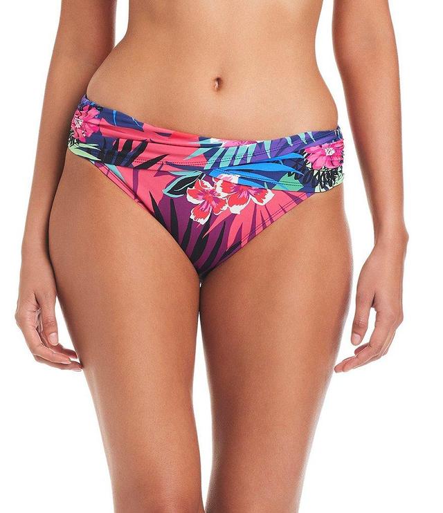 Bleu Rod Beattie Hawaiian Punch Floral Print Sarong Hipster Swim Bottom Product Image