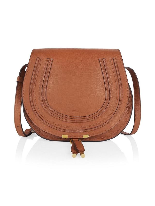 Womens Medium Marcie Leather Saddle Bag Product Image