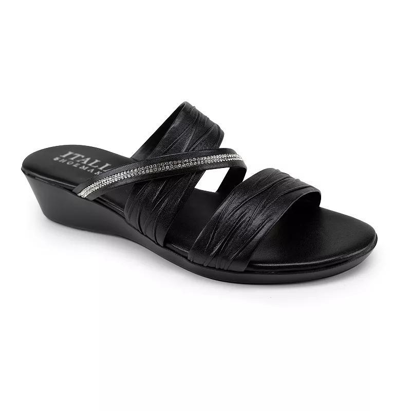 Womens Italian Shoemakers Hollis Wedge Sandals Black Product Image