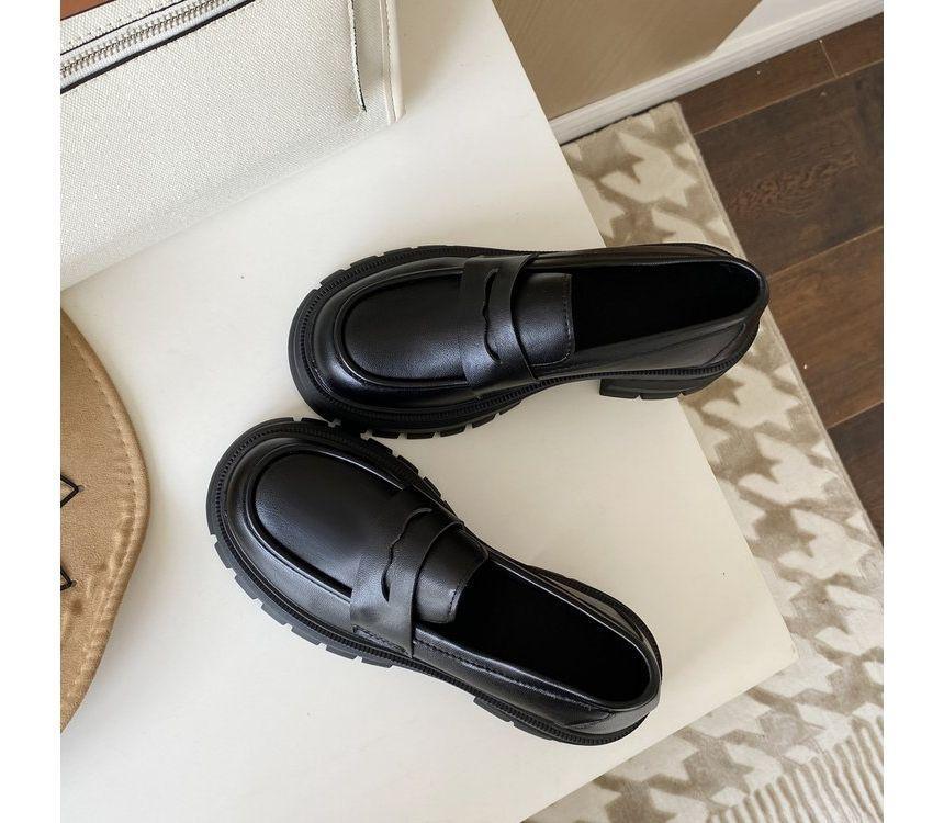 Platform Chunky Heel Loafers Product Image