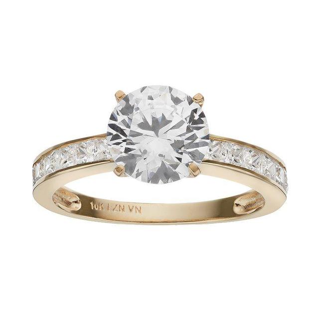 Cubic Zirconia 10k Gold Ring, Womens White Product Image