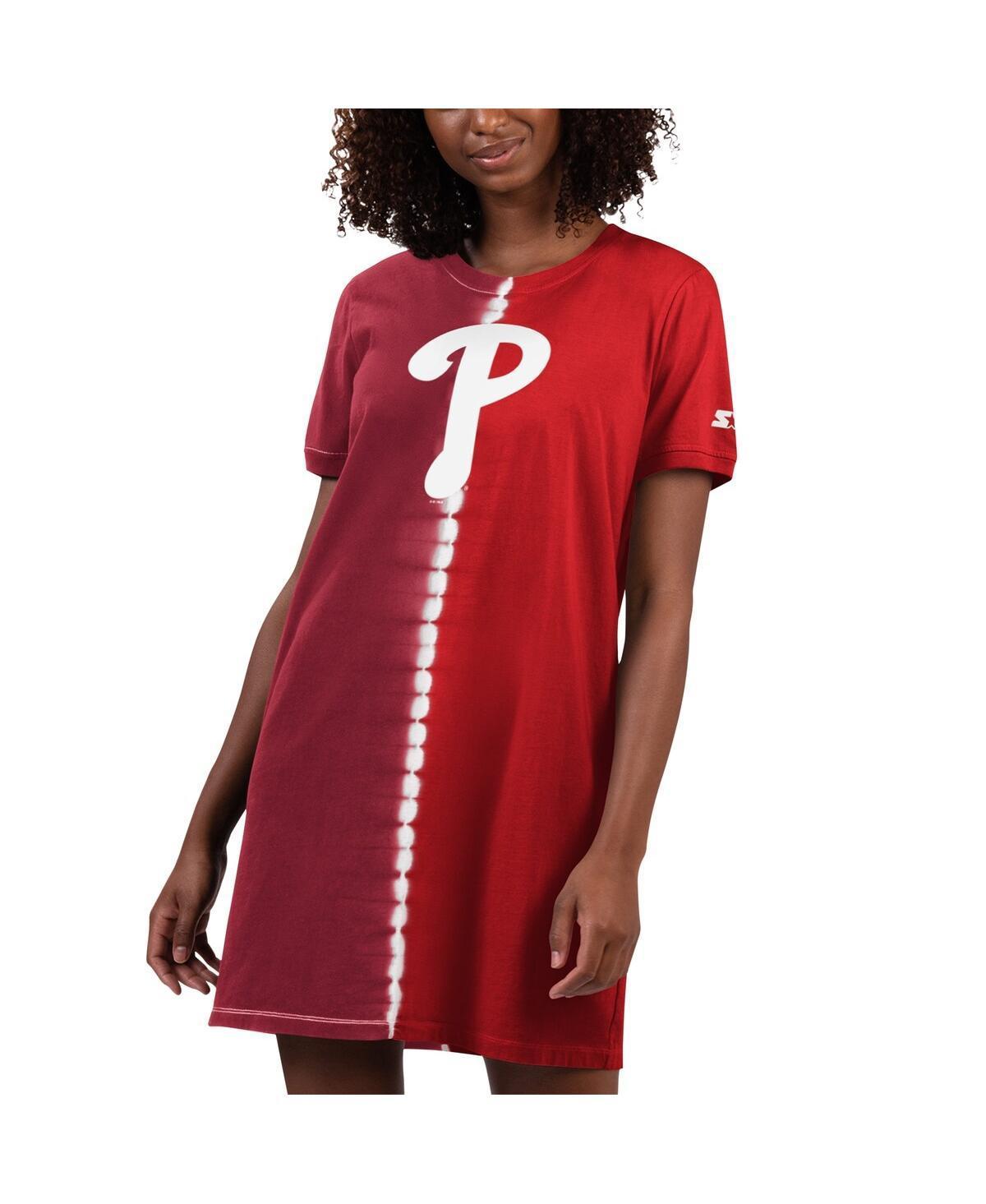 Womens Starter /Burgundy Philadelphia Phillies Ace Tie-Dye Sneaker Dress Product Image