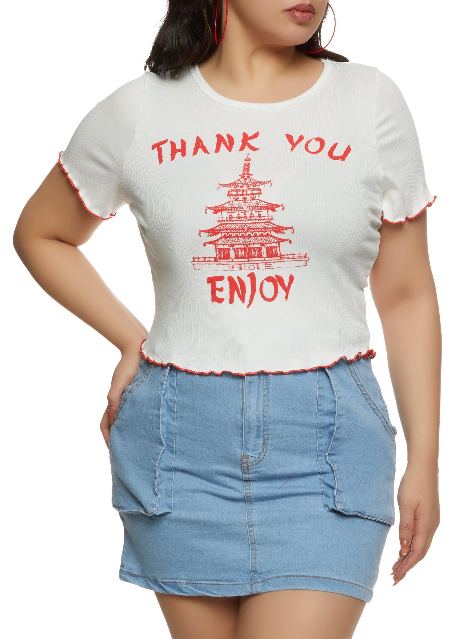 Womens Plus Size Thank You Enjoy Graphic Tee Product Image