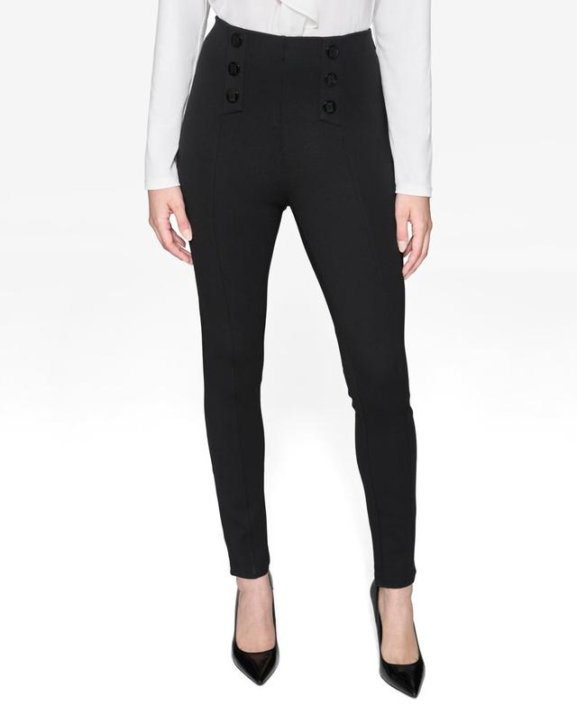 Karl Lagerfeld Paris Womens Button Detail Ponte Pants Product Image